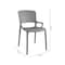 Cosco Outdoor/Indoor Stacking Resin Chair with Square Back and Arms, Gray, 2PK 87532GRY2E - alternate 2
